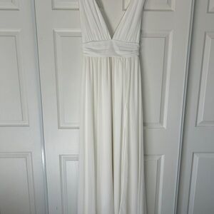Lulu's Elegant White Maxi Dress